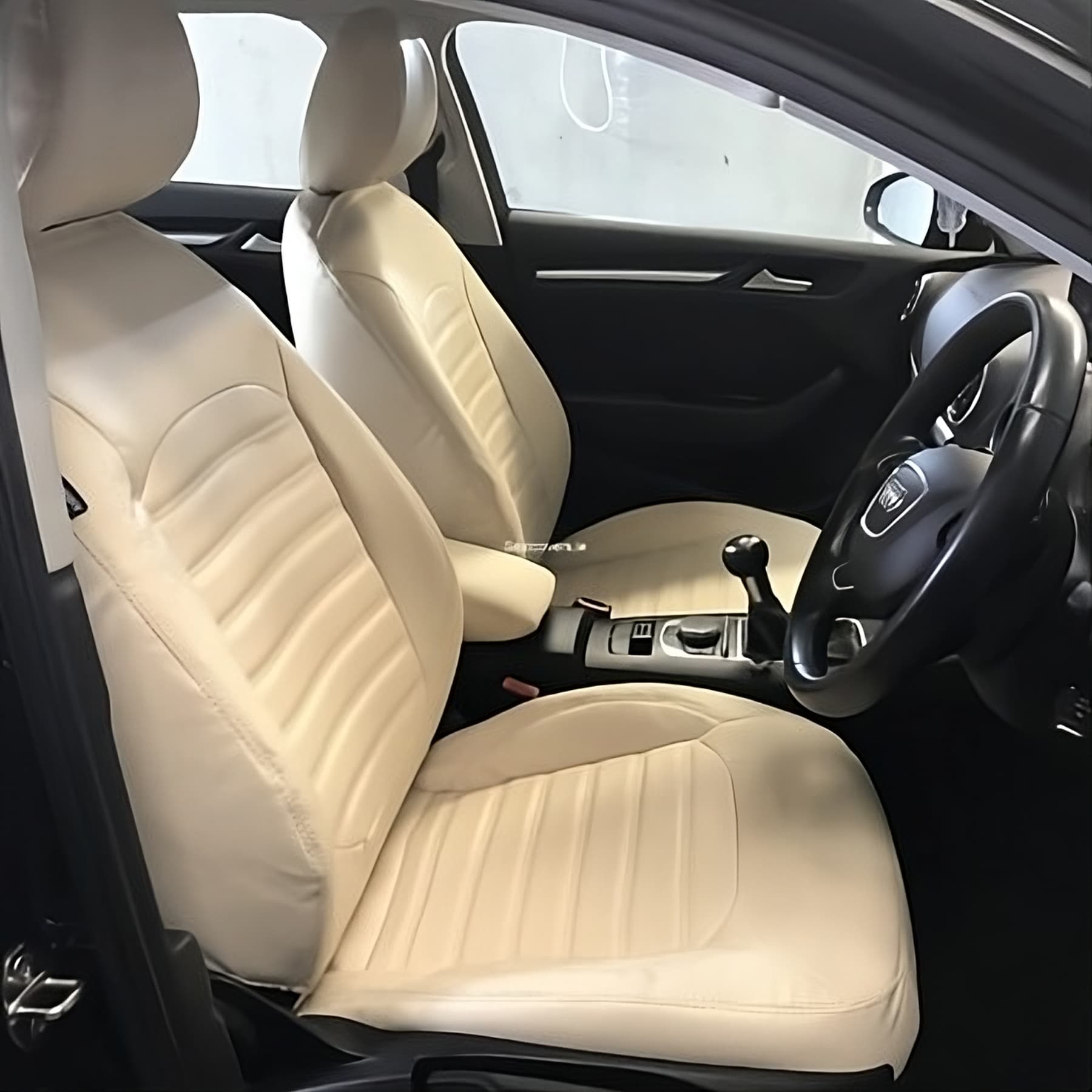 Cream Seat Covers for a Brighter Car Interior