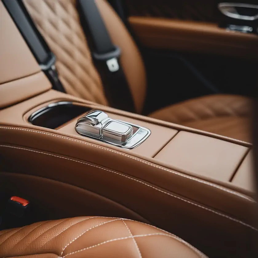 Close-up of leather seat cover